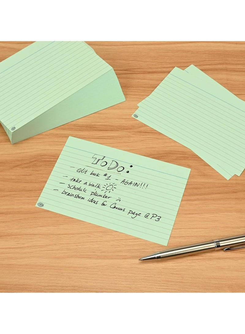 FIS® Ruled Record Cards or Index Cards, Size:5"x3" Inches (127x76mm), Two Sides Single Ruled, 240gsm, 100 Sheets Per Packet, Packet of 3 Pieces, Green Color-FSIC53GR-3 - Image 2
