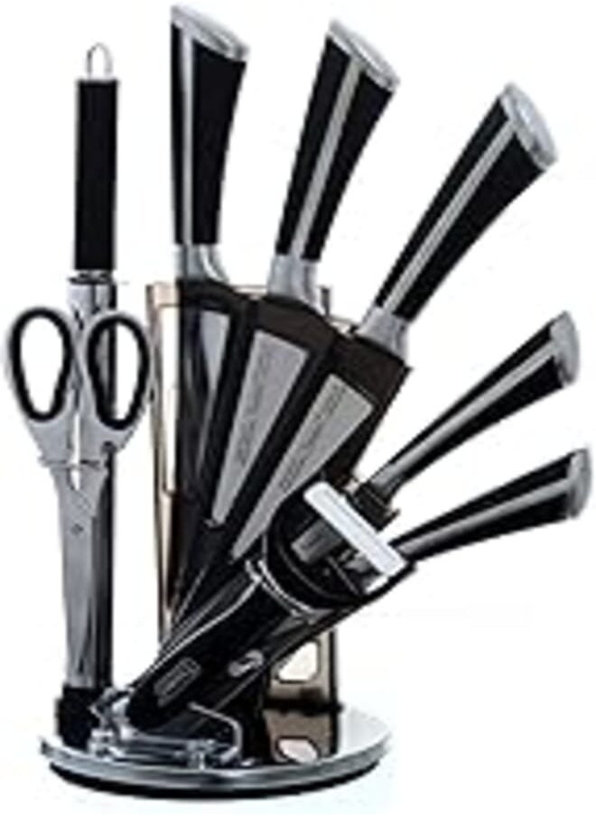 Tuomei Tuomei kitchen knife set of 8 black silver 