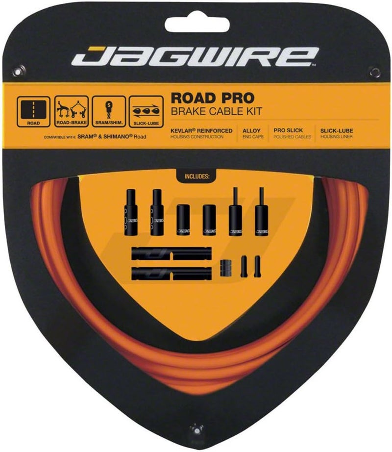 Jagwire JCK207 Pro Road Brake Cable Kit, Orange, Shimano/SRAM - Image 1