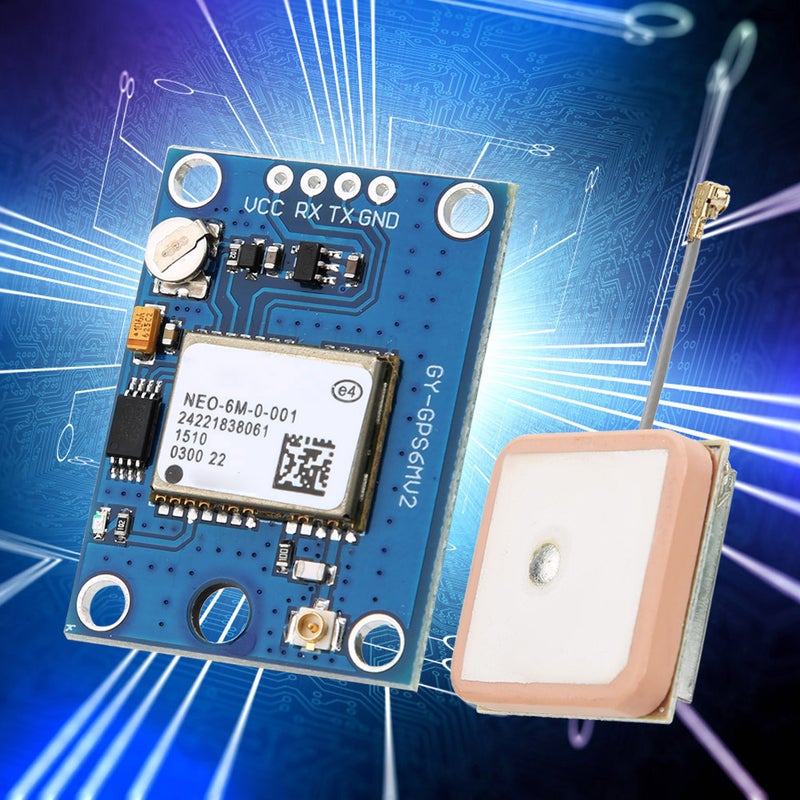 GPS Module NEO-6M: Ceramic Antenna For Superior Signal Strength - Data Backup Battery For Configuration Storage LED Indicator For User Convenience Flight Control For Drone And Aircraft Flight Systems - Image 1