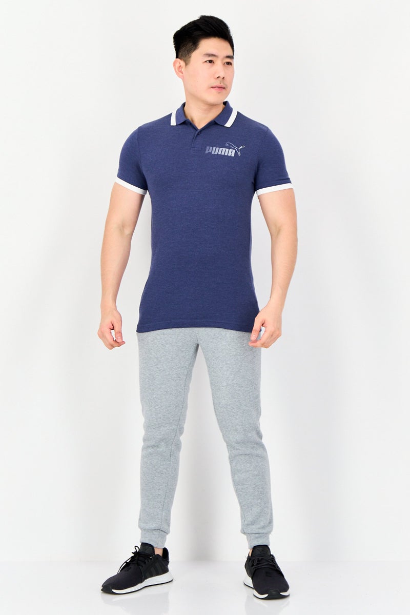 PUMA تي شيرت بولو قصير الأكمام للرجال، رياضي، خارجي، أزرق رمادي - Image 2