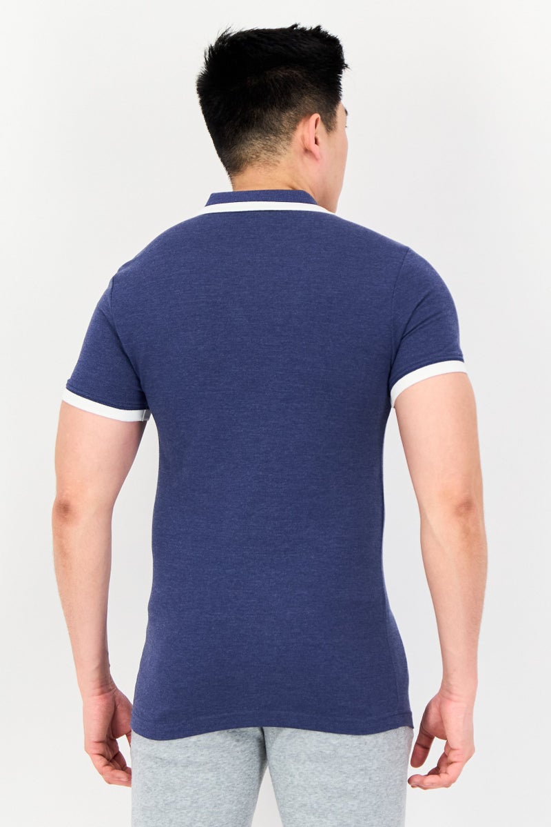 PUMA تي شيرت بولو قصير الأكمام للرجال، رياضي، خارجي، أزرق رمادي - Image 3