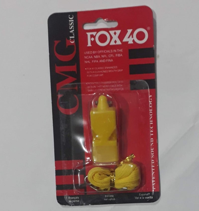 Fox 40 Unisex's (Black) Classic CMG Official Whistle with Break Away Lanyard, 115 db (Single