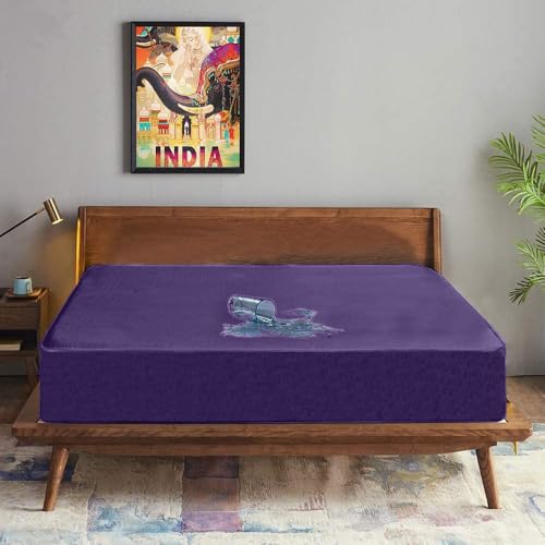 Trance Cotton Feel Terry Ultra Soft Waterproof Mattress Protector | Breathable - Hypoallergenic Mattresses Cover (78x78 inch | 6.5x6.5 feet, Plum - Pack of 1) - Image 1