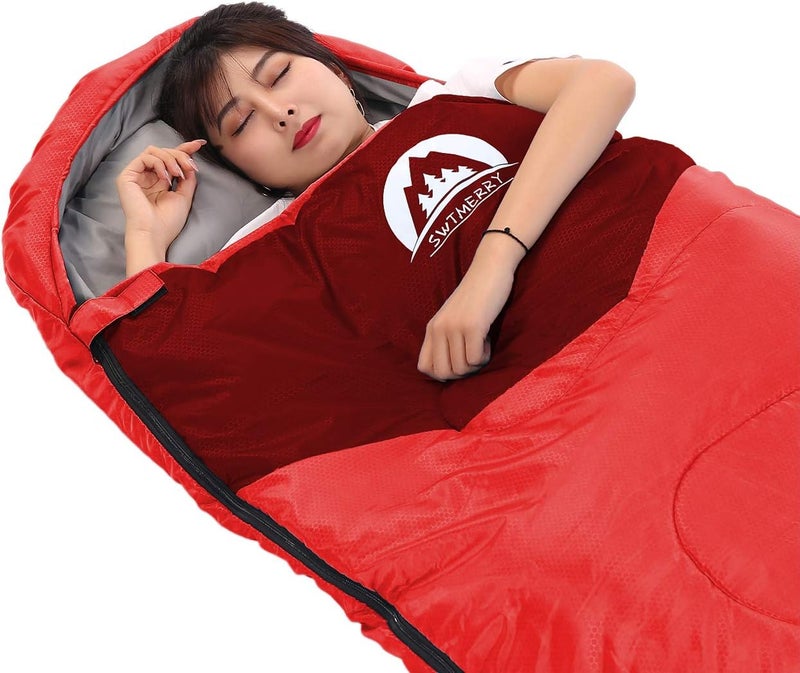 SWTMERRY Sleeping Bag 3 Seasons (Summer, Spring, Fall) Warm & Cool Weather - Lightweight,Waterproof Indoor & Outdoor Use for Kids, Teens & Adults for Hiking and Camping - Image 4