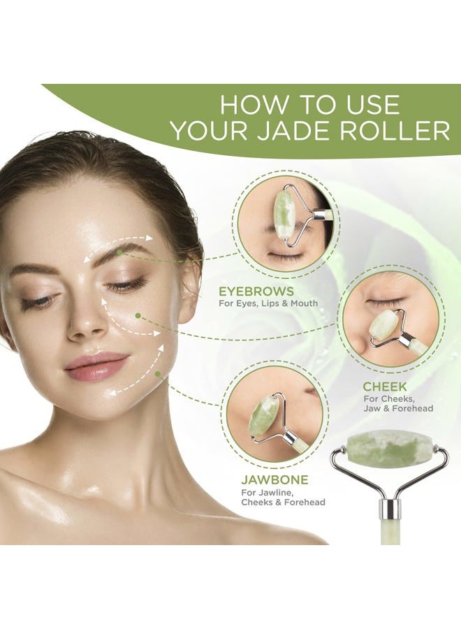 SURRATT Jade Roller and Gua Sha Set - 100% Natural Jade Stone Face Roller, Dual Sided Massage Roller Stimulates Blood Flow, Relieves Stress, Reduces Signs of Aging, Travel Pouch Included, Gift Box - Image 5