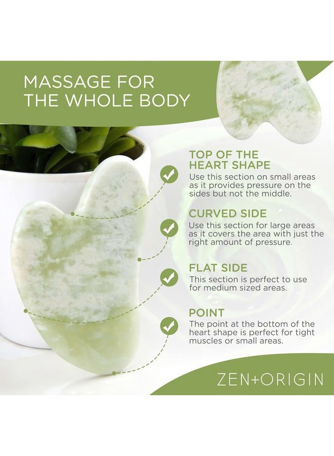 SURRATT Jade Roller and Gua Sha Set - 100% Natural Jade Stone Face Roller, Dual Sided Massage Roller Stimulates Blood Flow, Relieves Stress, Reduces Signs of Aging, Travel Pouch Included, Gift Box - Image 3