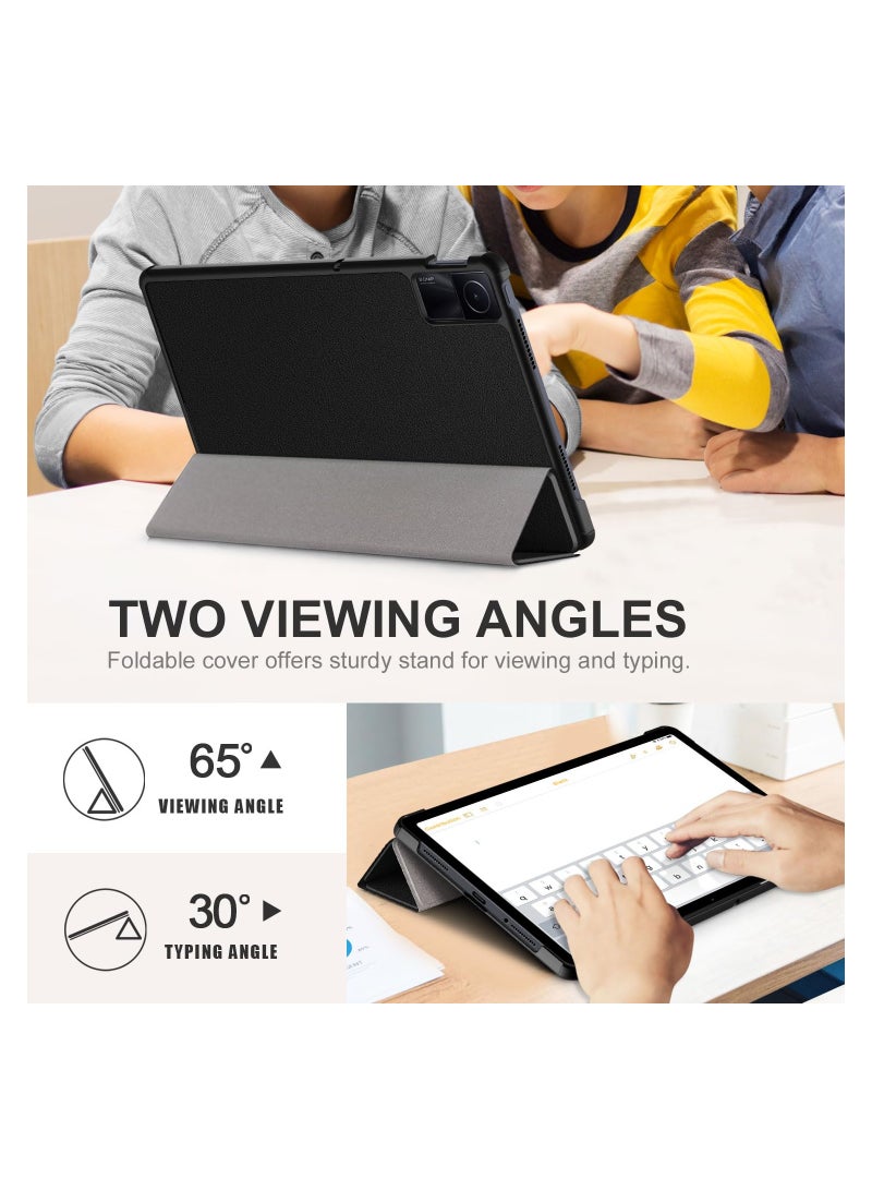 SYOSI Durable Smart Cover for Redmi Pad SE, 11'' Flip Cover with Stand Custom-fit Trifold Cover Auto Wake/Sleep Slim and Lightweight Tablet Case PU Leather Case for Xiaomi Redmi Pad SE 2023,Black - Image 3