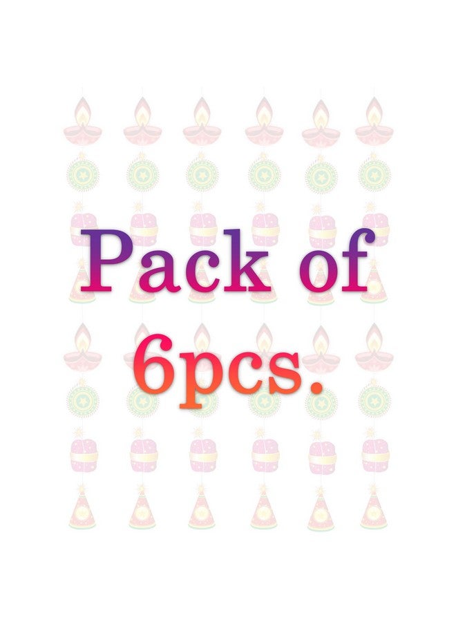 Atpata Funky زينة حائط ورقية مبهجة لعيد ديوالي - ديya، نافورة، شاكري، قنبلة راسي - حول مساحتك بأناقة احتفالية (6 أقدام، ديya و ألعاب نارية) - Image 4