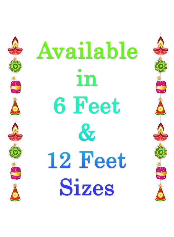 Atpata Funky زينة حائط ورقية مبهجة لعيد ديوالي - ديya، نافورة، شاكري، قنبلة راسي - حول مساحتك بأناقة احتفالية (6 أقدام، ديya و ألعاب نارية) - Image 5