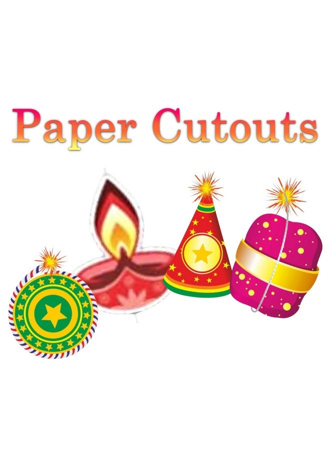 Atpata Funky زينة حائط ورقية مبهجة لعيد ديوالي - ديya، نافورة، شاكري، قنبلة راسي - حول مساحتك بأناقة احتفالية (6 أقدام، ديya و ألعاب نارية) - Image 3