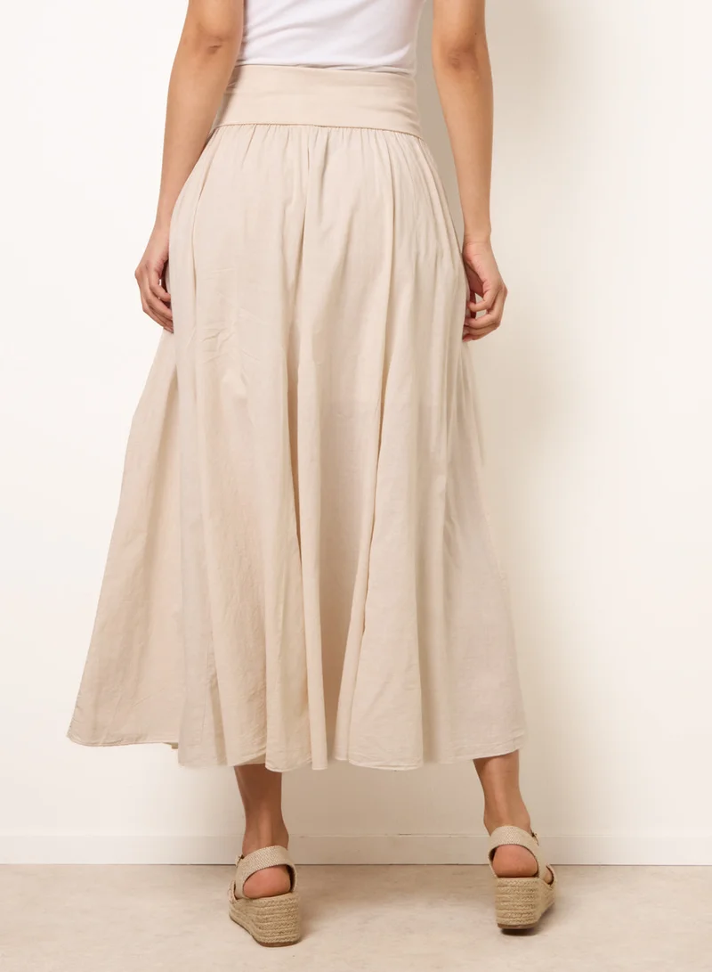 بلو فانيلا Godet Hem Jersey Waist Skirt