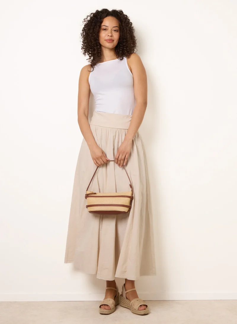 بلو فانيلا Godet Hem Jersey Waist Skirt