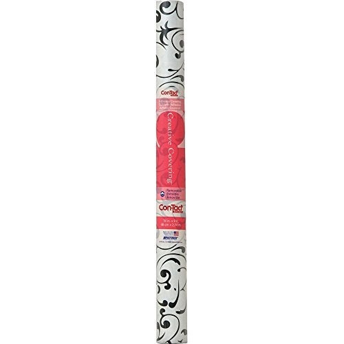 Con-Tact Brand Creative Covering, Self-Adhesive Shelf Liner, Multi-Purpose Vinyl Drawer Liner, Easy to Use and Apply, 18'' x 9', Virtu Black - Image 1