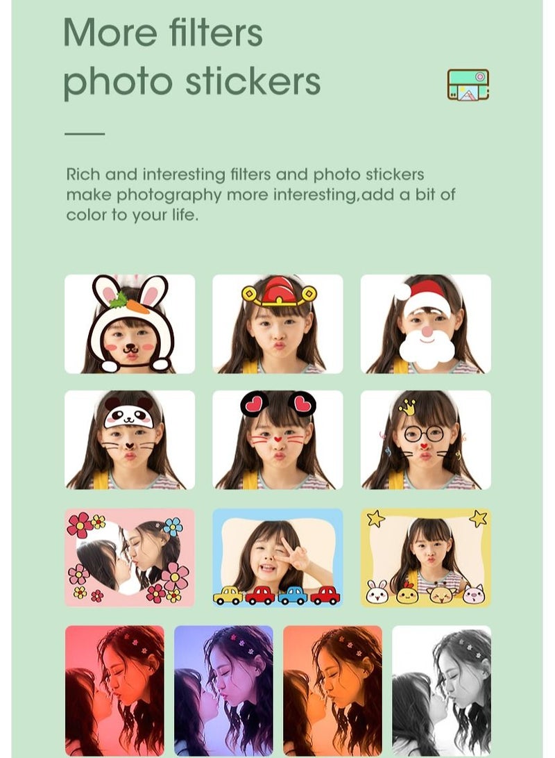 GULFLINK كاميرا مطبوعة لألعاب الأطفال للأولاد والبنات باللون الأخضر - Image 4