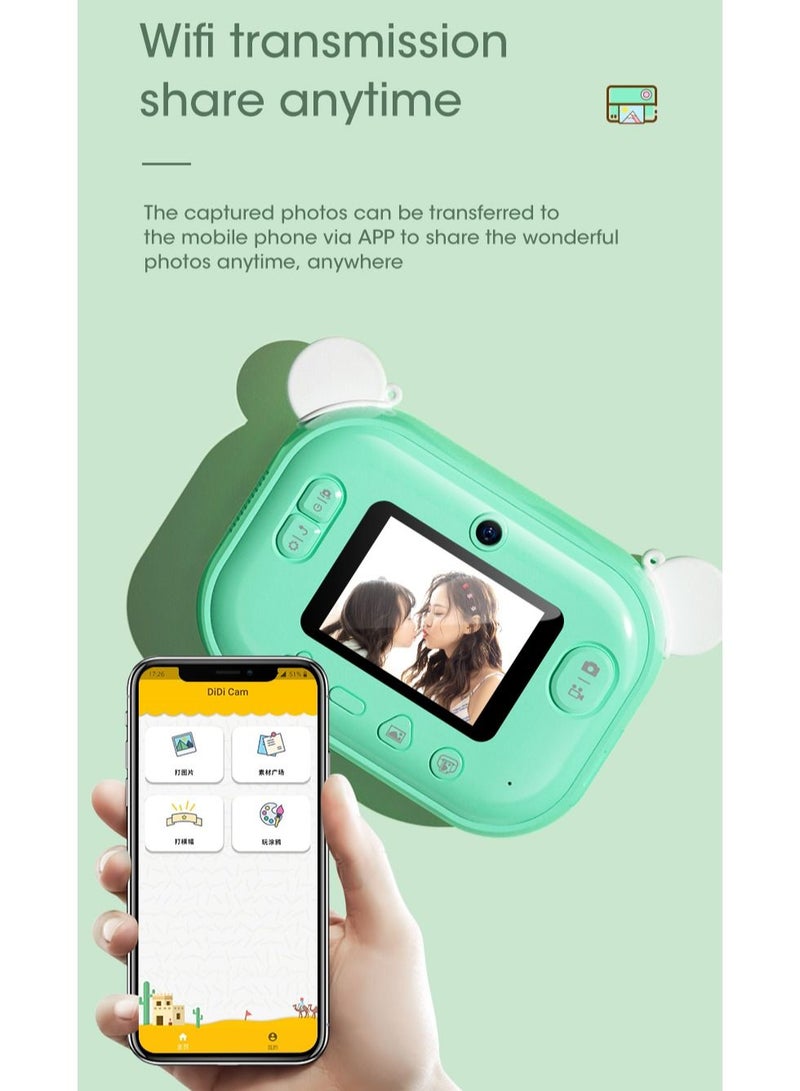 GULFLINK كاميرا مطبوعة لألعاب الأطفال للأولاد والبنات باللون الأخضر - Image 2