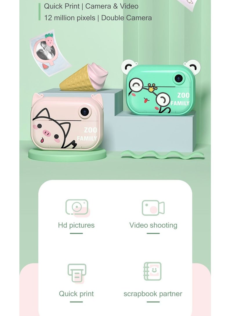 GULFLINK كاميرا مطبوعة لألعاب الأطفال للأولاد والبنات باللون الأخضر - Image 3