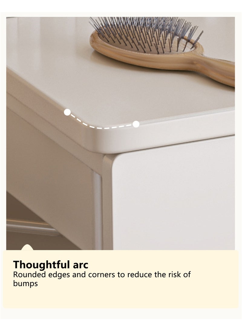 Sharpdo - Bedroom Dressing Table Makeup Dressing Table with Mirror and Light, Makeup Dressing Table with 2 Drawers and Storage Shelves (Without Dressing Stool) 80*40*123cm - Image 1