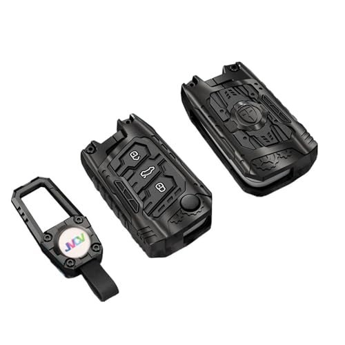JVCV® Zinc Alloy Metal Key Cover Compatible with Skoda Kylaq Slavia Kushaq Taigun Tiguan Virtus Octavia Kodiaq Superb Folding Key (Black) - Image 3