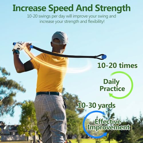 KALAUTO Golf Swing Trainer Rope Aid: Speed Power Tempo Training - Indoor Club Rope Whip Swing Posture Practice Golf Lag Rope Shot Drill Swing Trainer Equipment Exercise Buddy Weighted Ball (Dark Blue) - Image 2