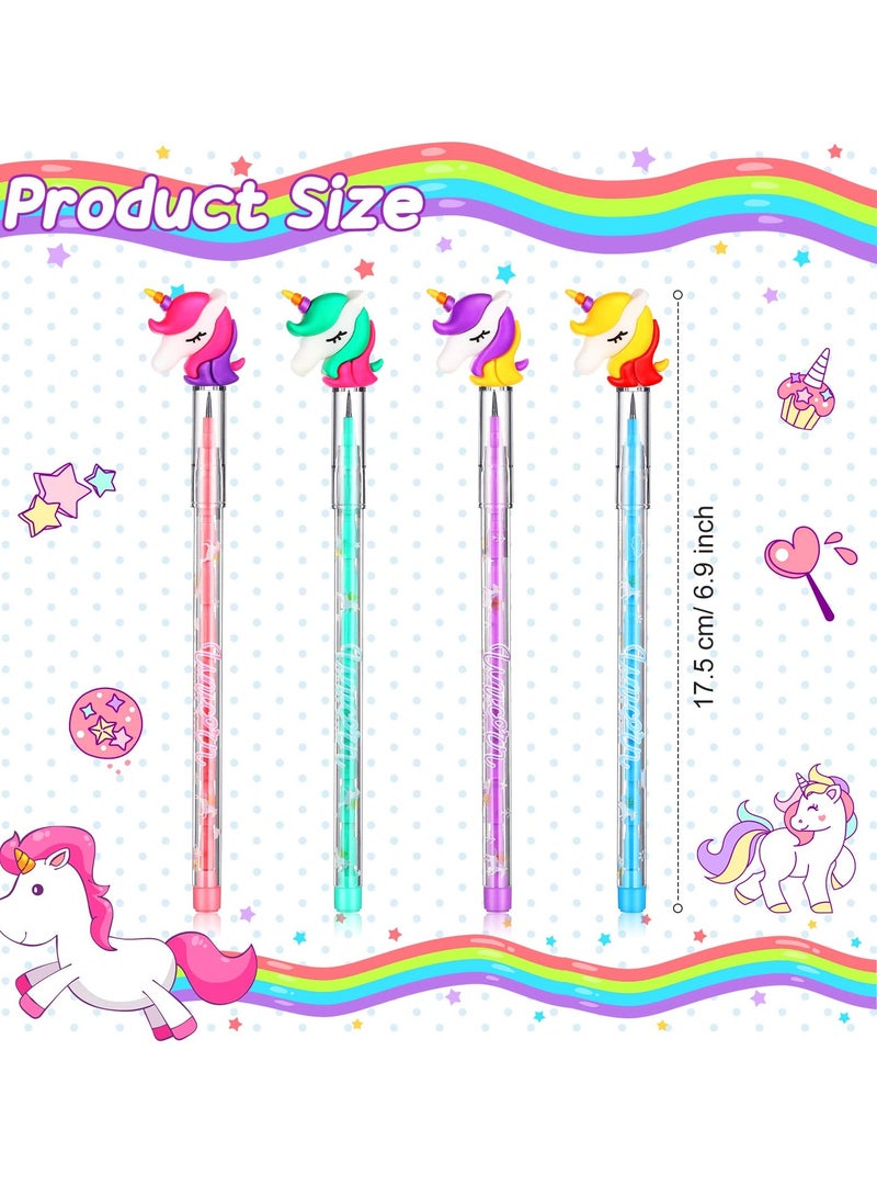 Excefore Unicorn Stackable Push Pencils for Kids - Non-Sharpening Pencils, Unicorn Party Favors (4 Color, 28 Pcs) - Image 2