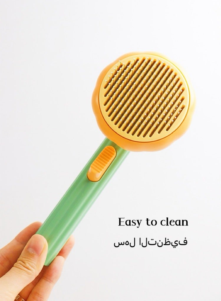 قطعة واحدة من فرشاة القطط لتساقط فرشاة العناية بالحيوانات الأليفة للقطط والكلاب، تزيل بسهولة تشابك السجاد والفراء السائب، وتساعد على التخلص من جميع أنواع المعاطف والتدليك (لون عشوائي) - Image 2