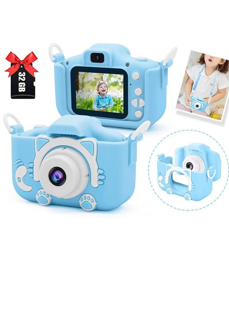 Generic Kids Toy Digital Camera, 2021 Upgrade 1080P Dual Camera 2.0 Inches Screen 20MP HD Video Camcorder with [ 32 GB Memory Card ] Gifts for Child Boys Girls, Best Birthday Gift Games Toy (Blue  - Image 1