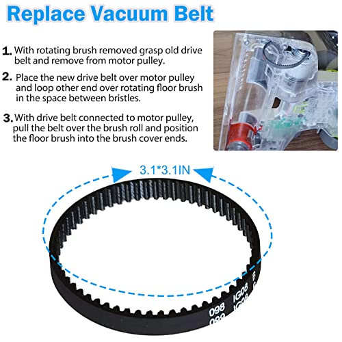 ATUOE Vacuum Belts Replacement for Hoover WindTunnel Air Upright Vacuum Cleaner, Vacuum Cleaner Belts Replace Parts 562535001, Fit Models UH70400, UH70401, UH70403, UH70404, UH70405, UH70409, UH72400 Series - Image 3