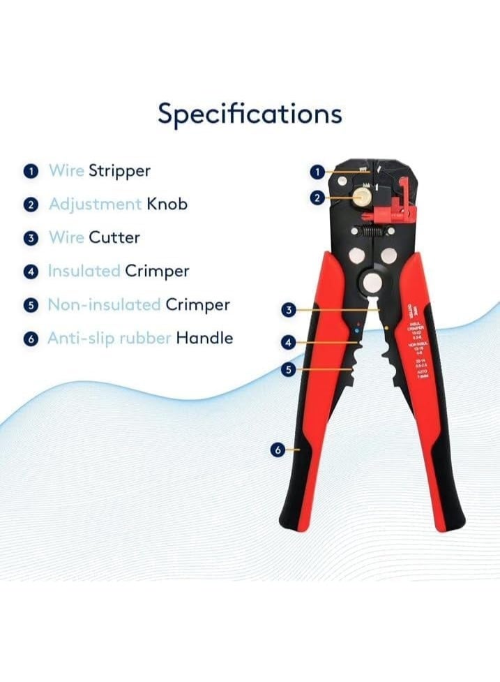 ZERIFAM Wire Strippers, Multifunctional Crimping Wire Stripper Tool, 3 in 1 Self Adjusting Wire Pliers, Automatic Wire Stripper/Cutter Tool for Stripping, Cutting, Crimping - Image 4