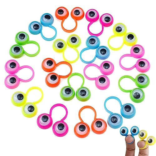 Aruytps 100 PCS Eye Finger Puppets Toys Set Wiggly Eyeball Finger Puppet Eye On Rings for Kids Party Favors for Boys Girls - Image 1