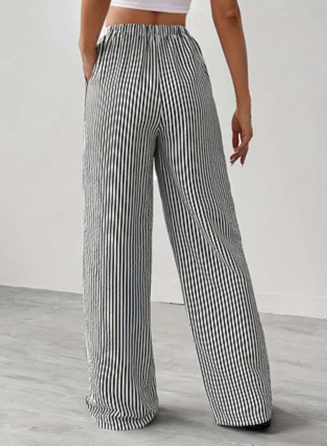 تايك تو Mono Striped Straight Leg Pants