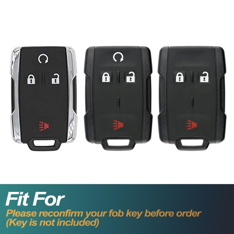 FEYOUN Key Fob Cover Compatible with Chevy Chevrolet Colorado Silverado Suburban Tahoe GMC Canyon Sierra 1500 2500 3500 HD TPU Remote Keyless Key Fob Case Protection Shell Accessories, Black - Image 2