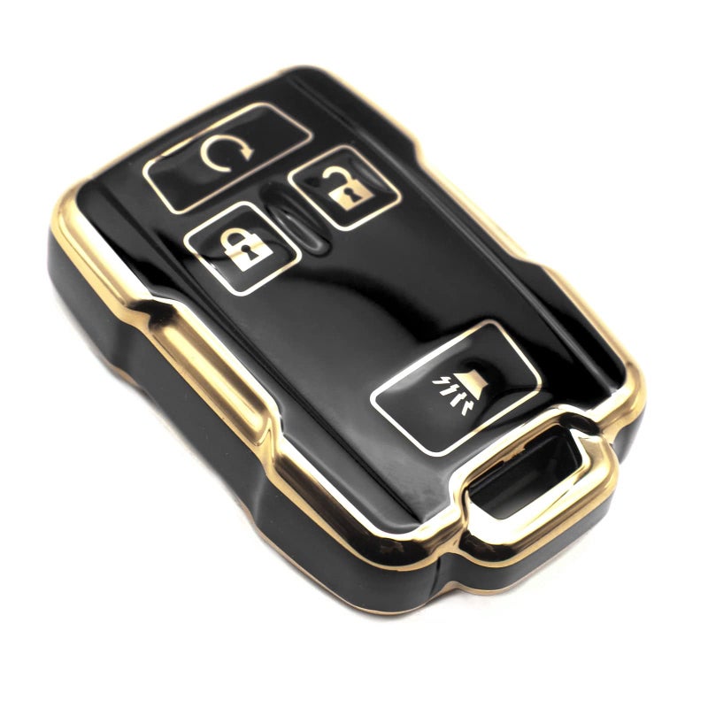 FEYOUN Key Fob Cover Compatible with Chevy Chevrolet Colorado Silverado Suburban Tahoe GMC Canyon Sierra 1500 2500 3500 HD TPU Remote Keyless Key Fob Case Protection Shell Accessories, Black - Image 1