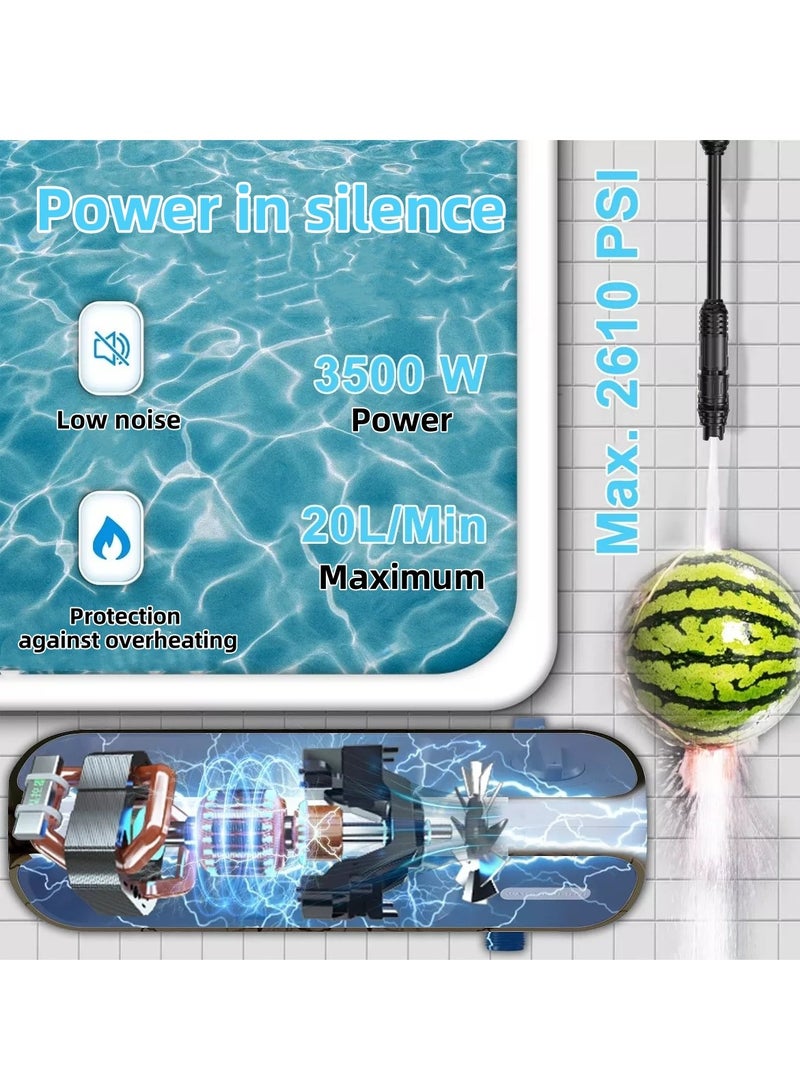 ET-LIFE Electric Pressure Washer,3000-PSI,Power Washer,Foam Cannon for Car, 7m Hose,for Cars,Garden, Yard, Fence, Driveway - Image 4