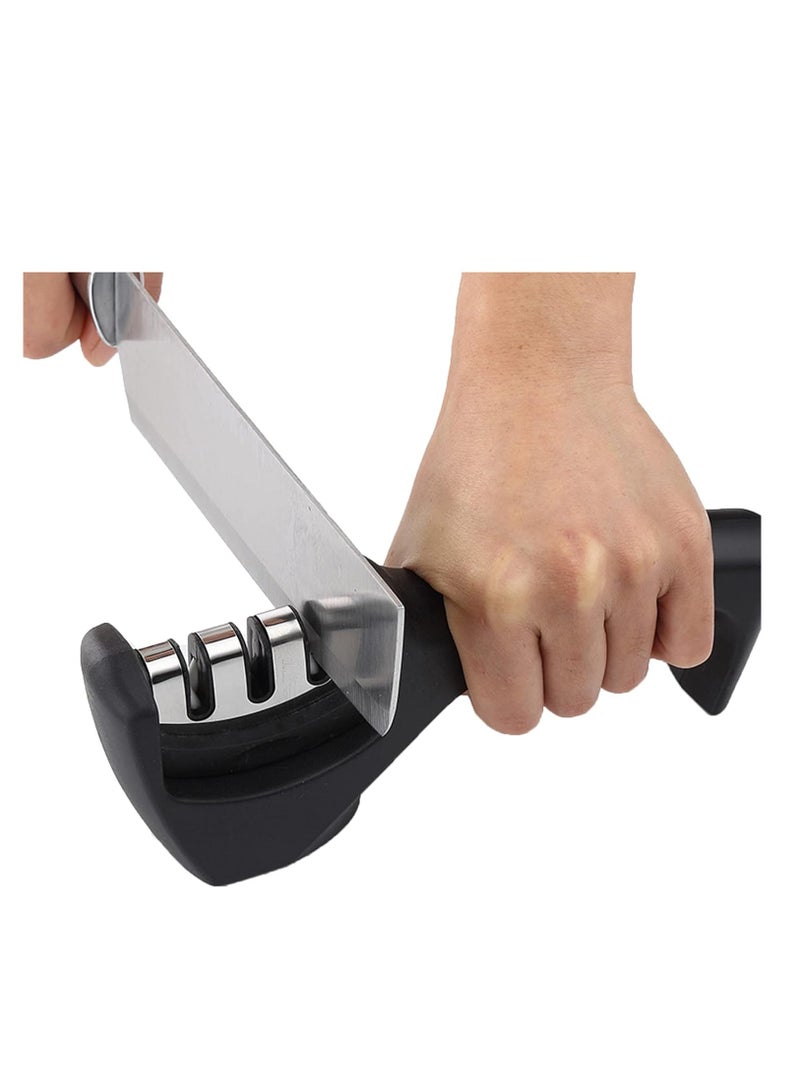 Reko 4-in-1 Kitchen knife sharpener Accessories: 3-Stage Knife Sharpener Helps Repair, Restore, Polish Blades | Scissor Blade Slot | Knife Sharpeners for Kitchen - Image 5