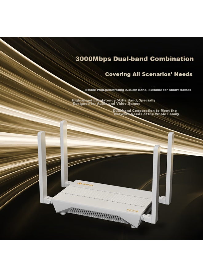 U-speed Wifi6 Ax3000 Gigabit Wireless Home Router With Hisilicon Chip, Dual-band 5g Wall-penetrating Mesh Whole-house Networking Kit, Built-in Signal Amplifier For Coverage Enhancement - Image 2