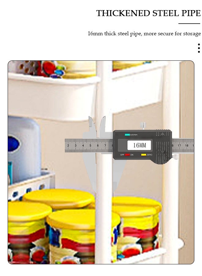 DUNISO 4-Tier Storage Cart with Wheels,Multipurpose Organizer Trolley Cart,Mobile Shelving Unit Organizer,Easily Assemble,for Kitchen, Bedroom, Bathroom, Office, Utility Cart for Snacks, Dishes, Seasonings White - Image 5