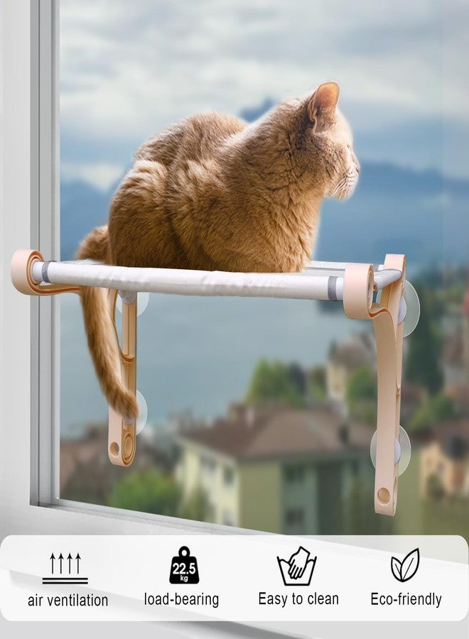 Zalaxt Cordless Window Perch - Comfortable & Safe Cat Hammock With 4 Suction Cups, Sturdy Frame, Soft Cushions, and Two Removable Fabric Covers for Indoor Cats - Image 2
