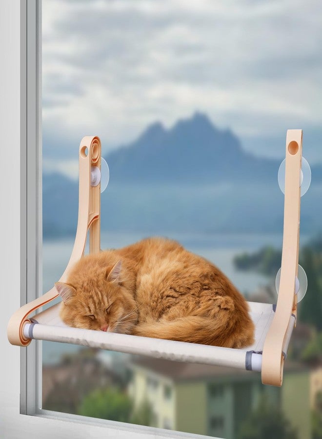 Zalaxt Cordless Window Perch - Comfortable & Safe Cat Hammock With 4 Suction Cups, Sturdy Frame, Soft Cushions, and Two Removable Fabric Covers for Indoor Cats - Image 1