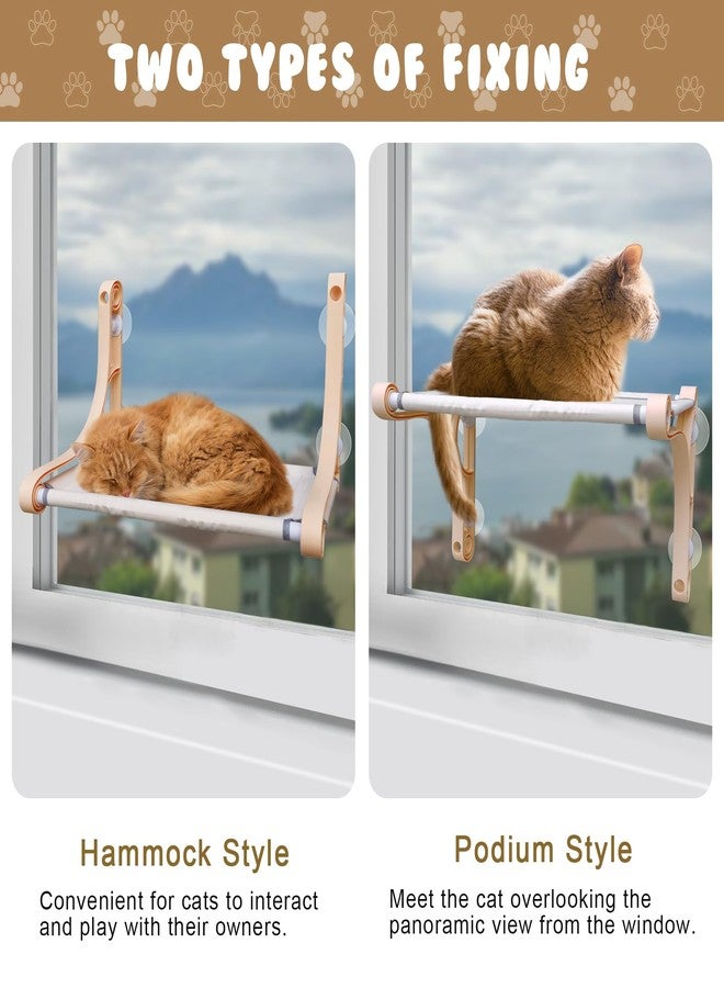 Zalaxt Cordless Window Perch - Comfortable & Safe Cat Hammock With 4 Suction Cups, Sturdy Frame, Soft Cushions, and Two Removable Fabric Covers for Indoor Cats - Image 3