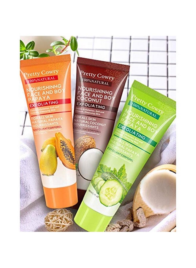 Inspired Capital L - Pretty Cowry Exfoliating Peel Gel With Coconut/Papaya/Cucumber/Extract Face And Body Facial Exfoliator Instantly Removes Dead Skin Cells Revealing A Clear Refreshed Face 100Ml (Papaya) - Image 1