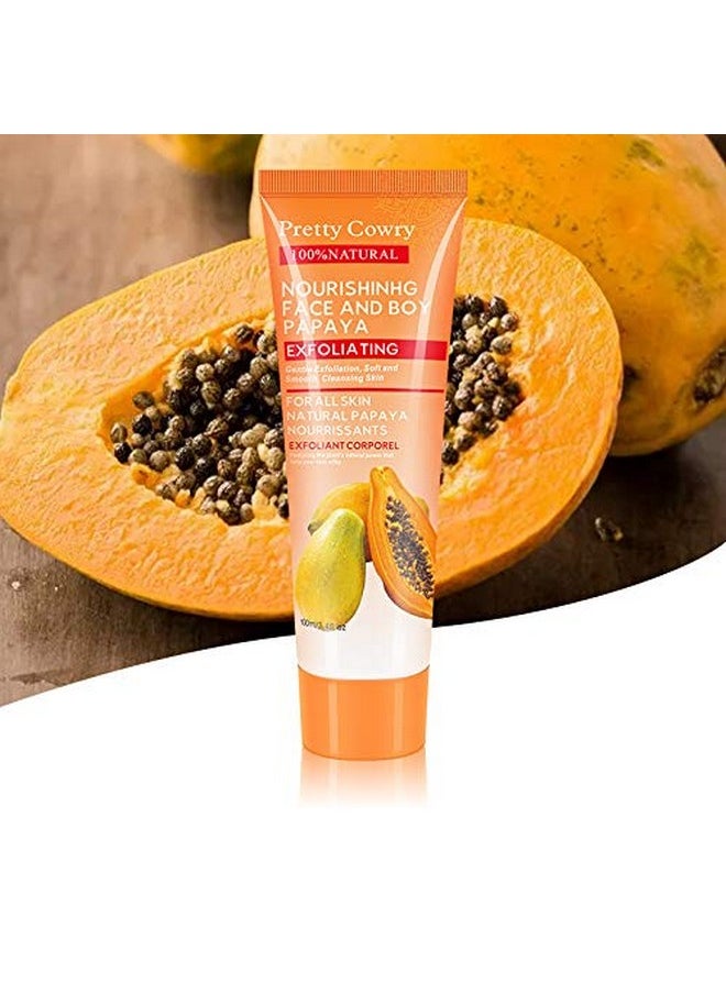 Inspired Capital L - Pretty Cowry Exfoliating Peel Gel With Coconut/Papaya/Cucumber/Extract Face And Body Facial Exfoliator Instantly Removes Dead Skin Cells Revealing A Clear Refreshed Face 100Ml (Papaya) - Image 1