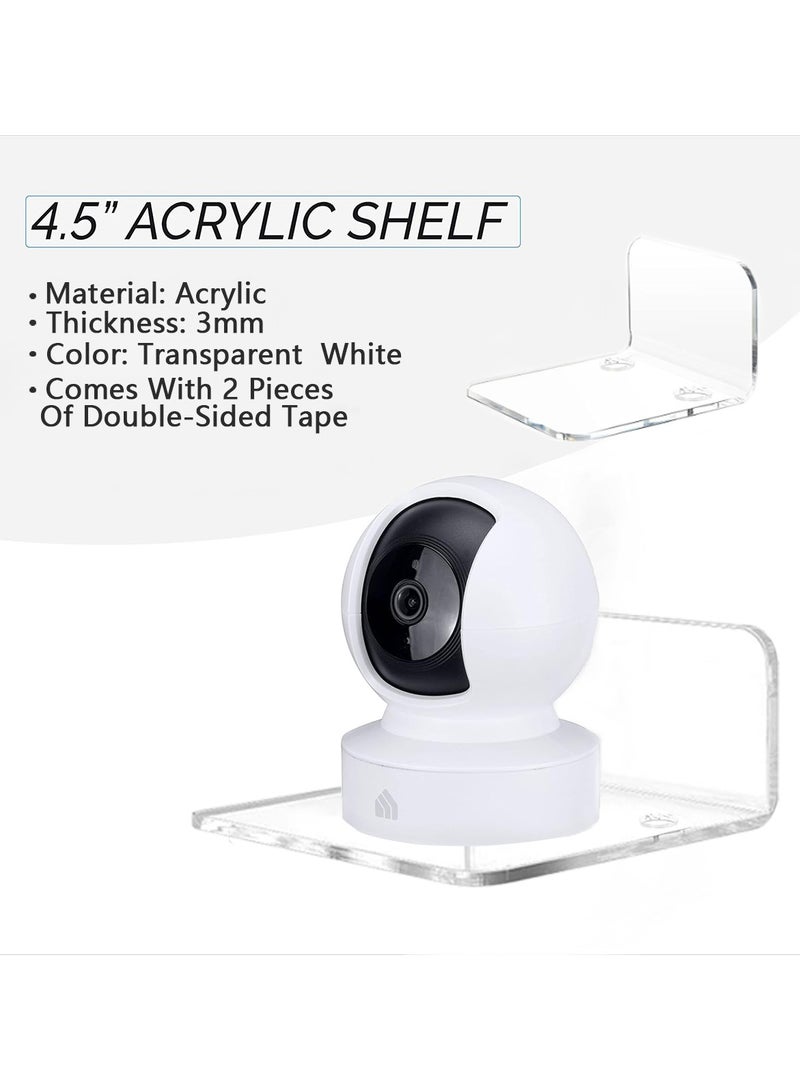3-Piece Acrylic Floating Wall Shelf Hanging Partitions 3 Pairs Of Strong Clear Double-Sided Tapes No Drilling Required  - Image 3