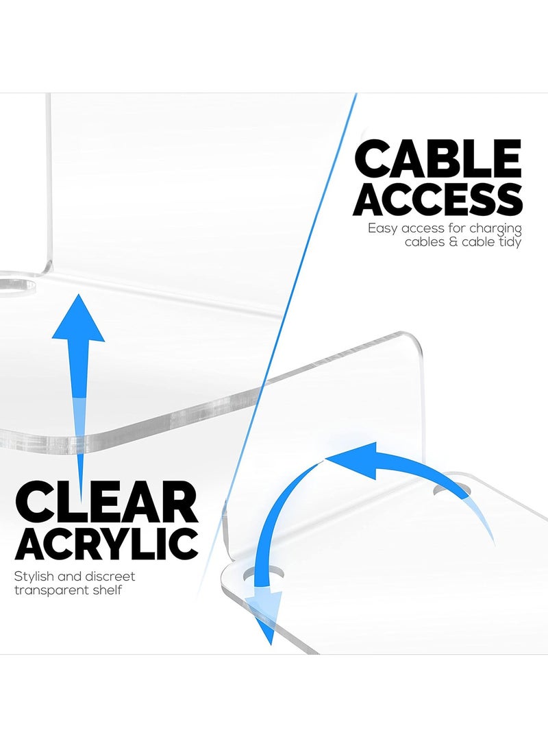 3-Piece Acrylic Floating Wall Shelf Hanging Partitions 3 Pairs Of Strong Clear Double-Sided Tapes No Drilling Required  - Image 4