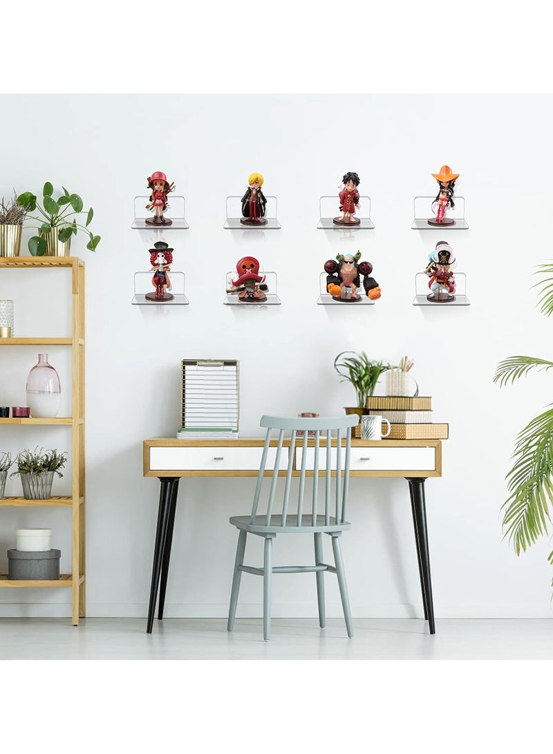 3-Piece Acrylic Floating Wall Shelf Hanging Partitions 3 Pairs Of Strong Clear Double-Sided Tapes No Drilling Required  - Image 2