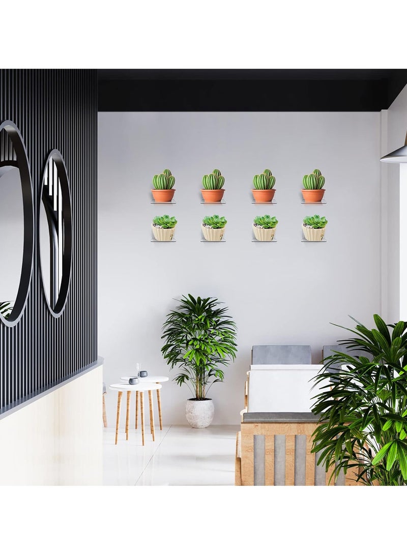3-Piece Acrylic Floating Wall Shelf Hanging Partitions 3 Pairs Of Strong Clear Double-Sided Tapes No Drilling Required  - Image 5