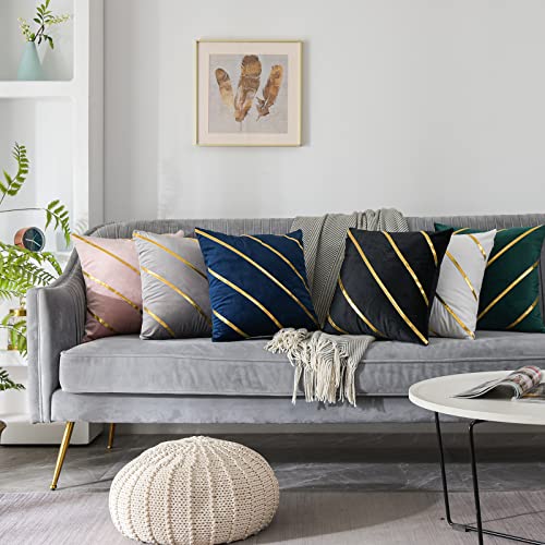 WACOMECO Decorative Throw Pillow Covers Soft Velvet Gold Cushion Covers Pillow Cases for Sofa Bedroom Livingroom Car 18 x 18 in Dark Green - Image 3