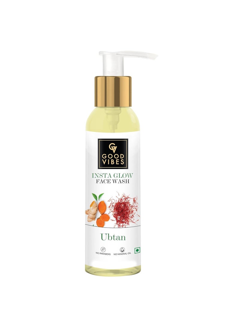 Good Vibes Good Vibes Ubtan Insta Glow Face Wash  with Turmeric  Saffron  Gently Removes Dirt  Impurities  Soothing  Moisturizing Facial Cleanser  406 Fl Oz120ml 