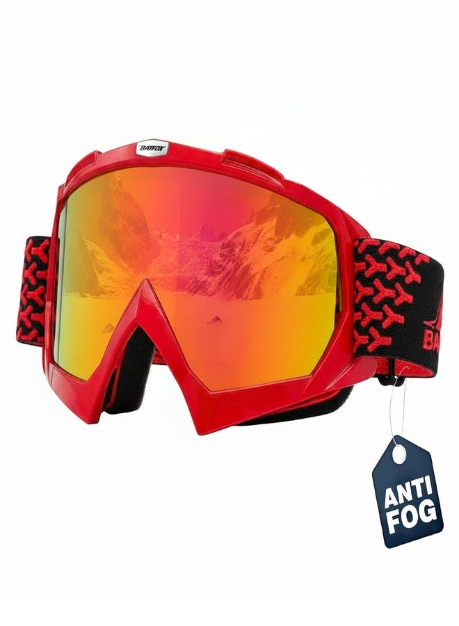 بات فوكس نظارات باتفوكس للتزلج على الجليد، مناسبة للرجال والنساء، توفر حماية كاملة من الأشعة فوق البنفسجية، مضادة للضباب، وحزام مانع للانزلاق. - Image 1