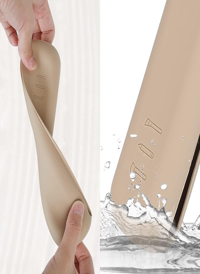 Hidak حقيبة فرش تجميل متعددة الوظائف من هيداك، مثالية لطاولة الزينة، سطح المكتب، والحمام. حامل فرش مكياج أنيق وعملي من السيليكون، مناسب للسفر. أدوات مكياج ناعمة وأنيقة. - Image 4